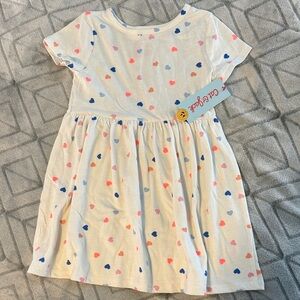 Cat & Jack Heart Pattern Kids Dress - Pink, Blue, Cream